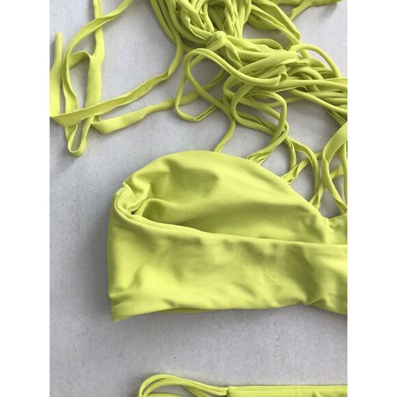 Mikoh Kahala Swimwear Criss Cross Halter Neck Tie Bikini Set Lilikoh Swim - Picture 10 of 12